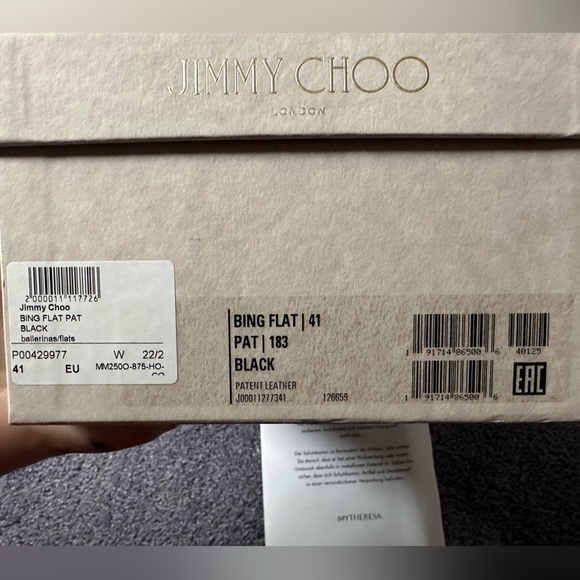 NIB Jimmy Choo ✨bing✨patent leather mule slide flats black crystals strap sz 41 - Picture 10 of 13